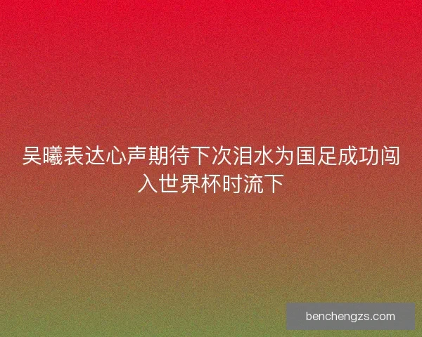 吴曦表达心声期待下次泪水为国足成功闯入世界杯时流下 吴曦表达心声期待下次泪水为国足成功闯入世界杯时流下